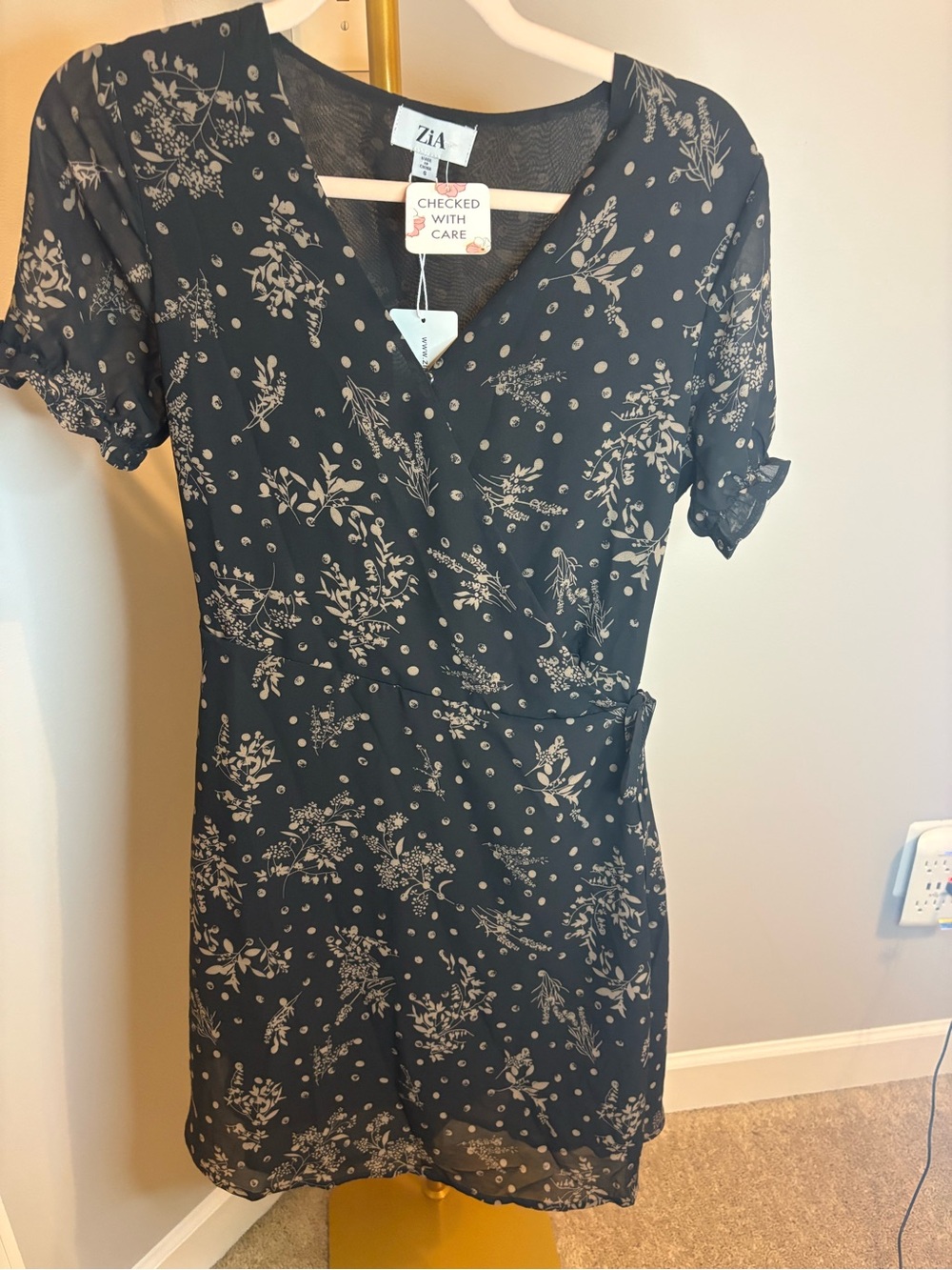 Zia Black Floral Wrap Dress
